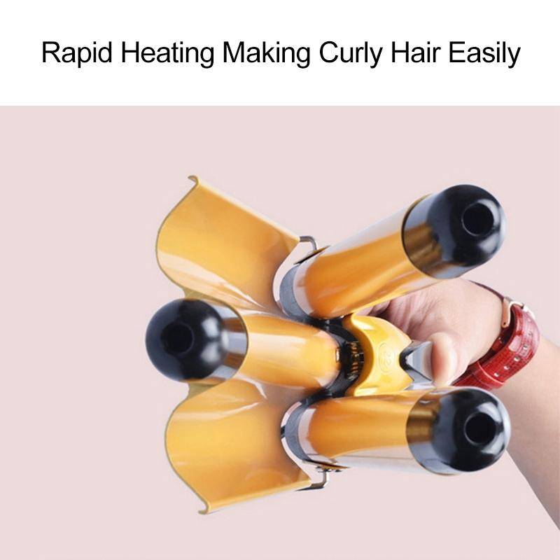 20-32m Automatic Ceramic Perm Splint Hair Curler 3 Barrels Big Wave Hair Curling Iron Tools, Size...