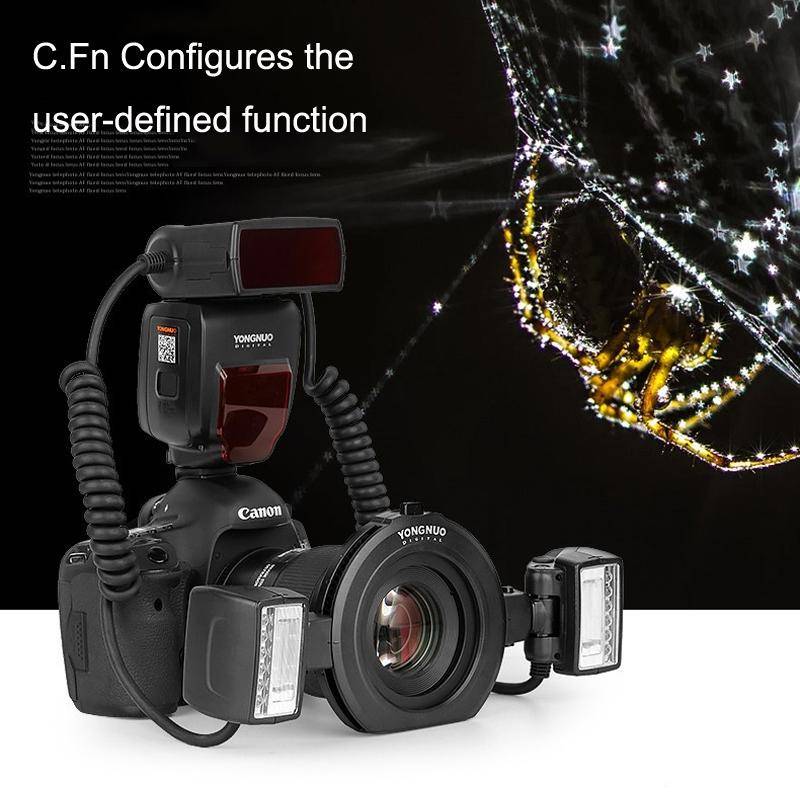 For Canon TTL Oral Insect Insect Teeth Ring Light YONGNUO YN24EX Macro Ring Flash Speedlite(Black)