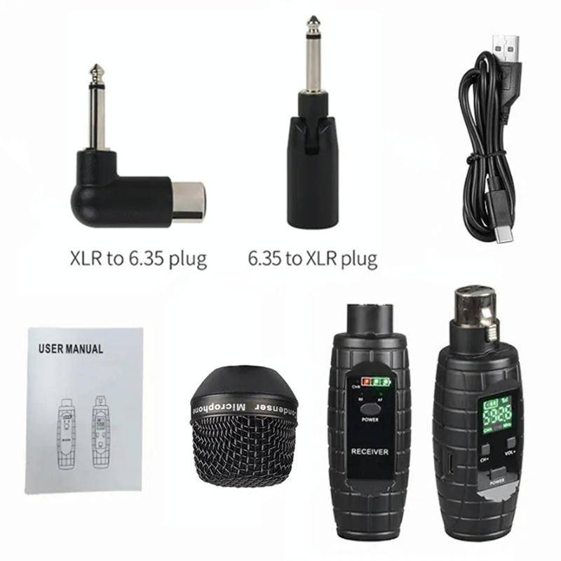 XTUGA U-95 Wireless XLR Transmitter and Receiver UHF Wireless Guitar Transmitter Receiver With Co...