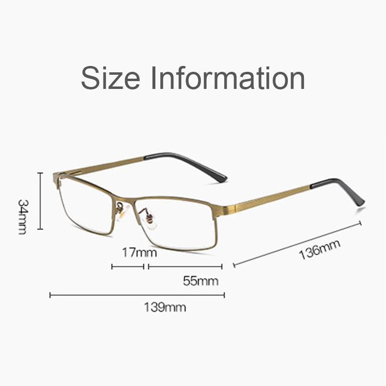 Dual-purpose Photochromic Presbyopic Glasses, +3.00D(Gold)