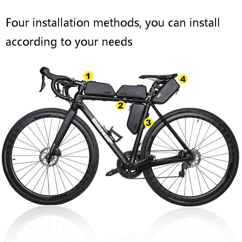 Rhinowalk K30 Waterproof Bicycle Top Tube Package Mountain Bike Hard Shell Front Beam Bag(Black)