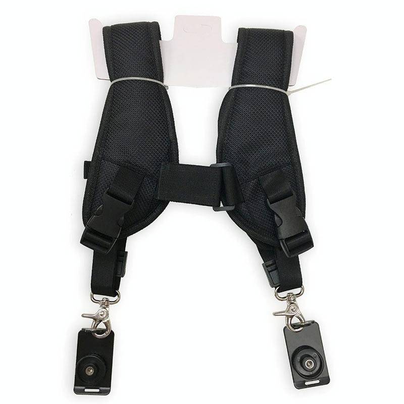 Safe & Fast Quick Double Shoulder Belt Strap for 2 Cameras DSLR (QS-B 1/4(Black)
