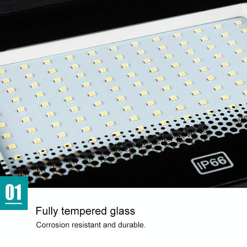 6500K Solar Lamp Outdoor Waterproof LED Floodlight, 100W