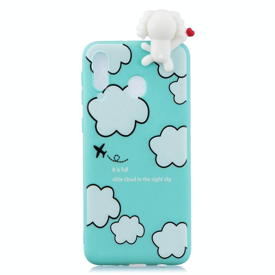 For Galaxy A30 Shockproof Cartoon TPU Protective Case(Clouds)