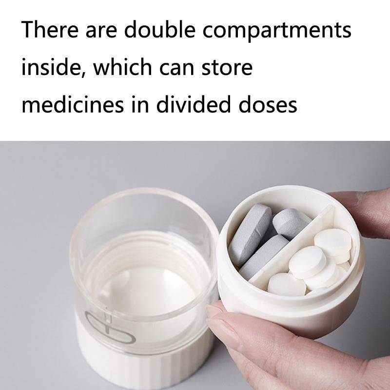 S0466 Medicine Cutter Tablet Grinding Cutter Medicine Dispensing Transparent Portable Storage Box...