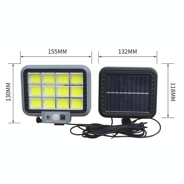 12 x 12 COB Outdoor Waterproof Solar Split Type Wall Light Human Induction Garden Corridor Househ...