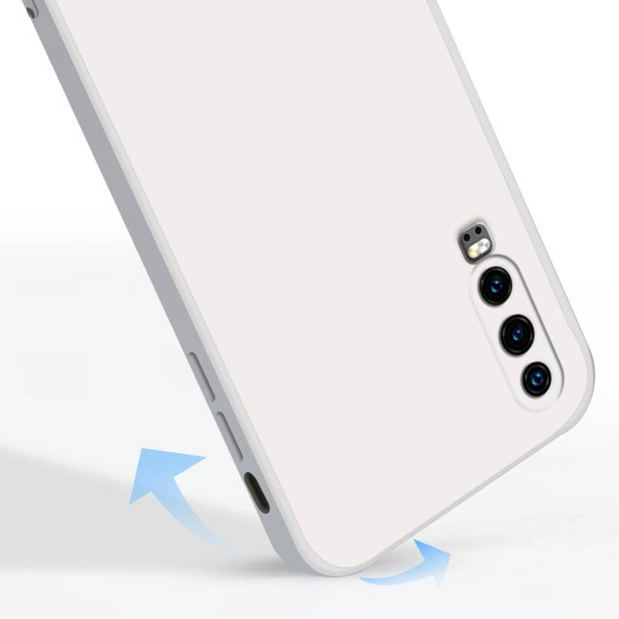 For Huawei P30 Solid Color Imitation Liquid Silicone Straight Edge Dropproof Full Coverage Protec...