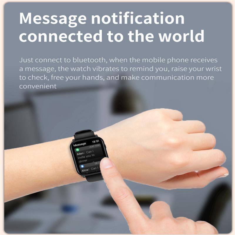 Q28 1.8 inch Color Screen Smart Watch,Support Heart Rate Monitoring / Blood Pressure Monitoring(P...