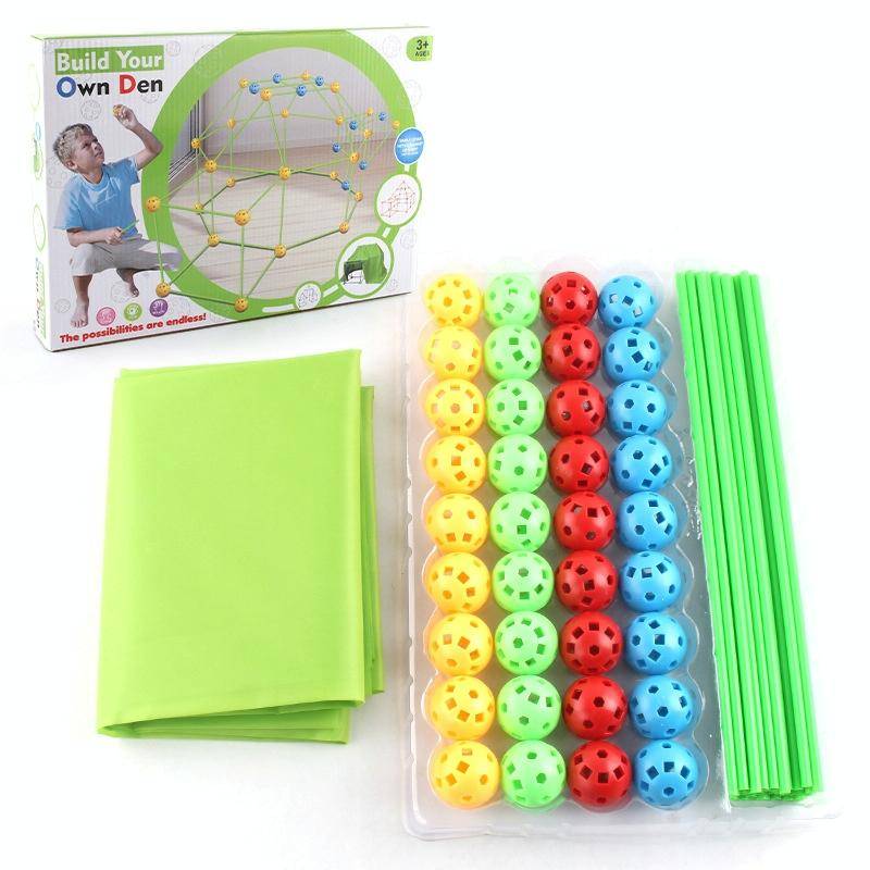 87 in 1 DIY Assembling Play House DIY Children Tent Building Toy, Style: With Tent Cloth