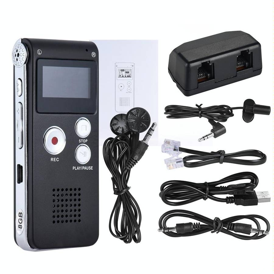 SK-012 16GB USB Dictaphone Digital Audio Voice Recorder with WAV MP3 Player VAR Function(Black)