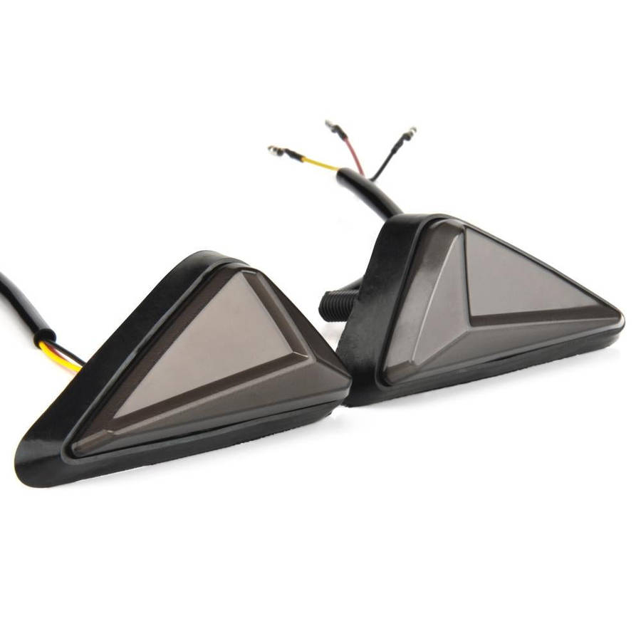 2 PCS KC051 Motorcycle Fairing Embedded LED Turn Signal Light(Yellow + White Light)