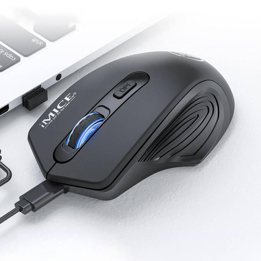 iMICE G-1800 Rechargeable 4 Buttons 1600 DPI 2.4GHz & Bluetooth Silent Wireless Mouse for Compute...
