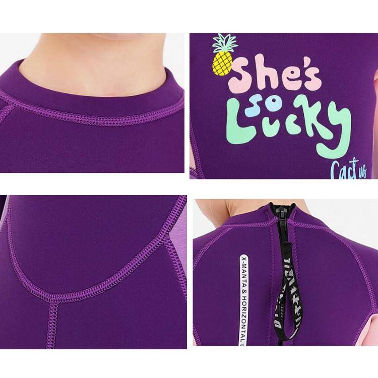 DIVE&SAIL Children Warm Swimsuit One-piece Wetsuit Long Sleeve Cold-proof Snorkeling Surfing Suit...