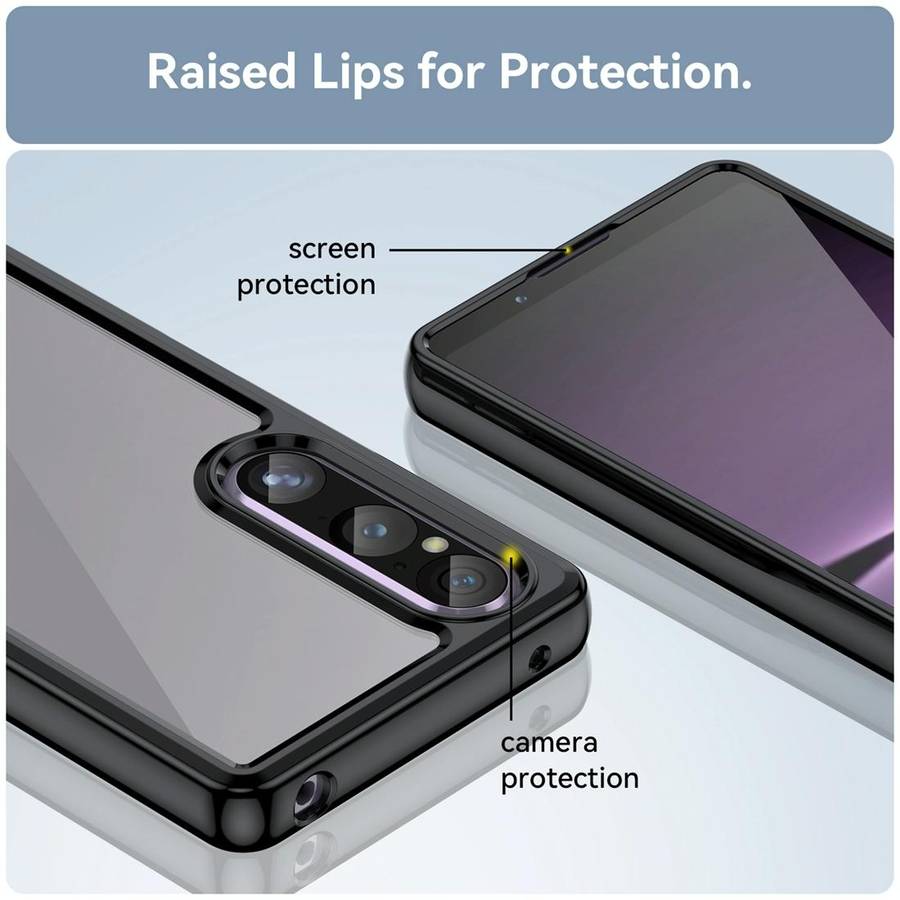 For Sony Xperia 1 V Colorful Series Acrylic + TPU Phone Case(Black)