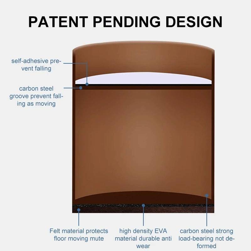 2pcs/set Furniture Carbon Steel Wraparound Heightening Foot Pad, Style: Round 4x5cm (Brown)