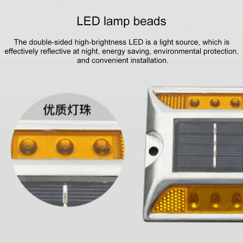 Solar Square Road Stud Light Car Guidance Light Road Deceleration Light, Flashing Bright Version ...