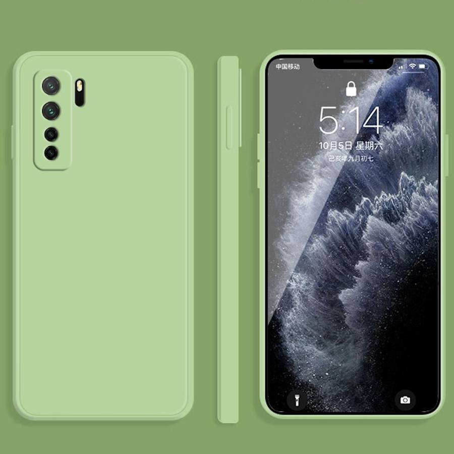 For Huawei nova 7 SE Solid Color Imitation Liquid Silicone Straight Edge Dropproof Full Coverage ...