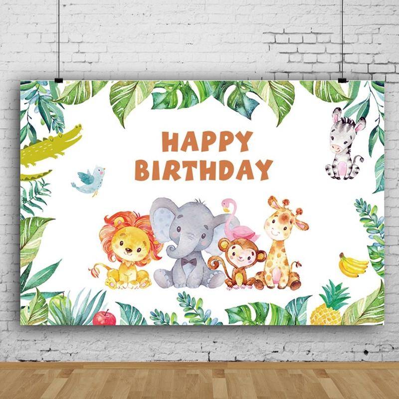MDT10056 1.5m x 1m Animal Forest Cartoon Birthday Party Banquet Decoration Photo Background Cloth