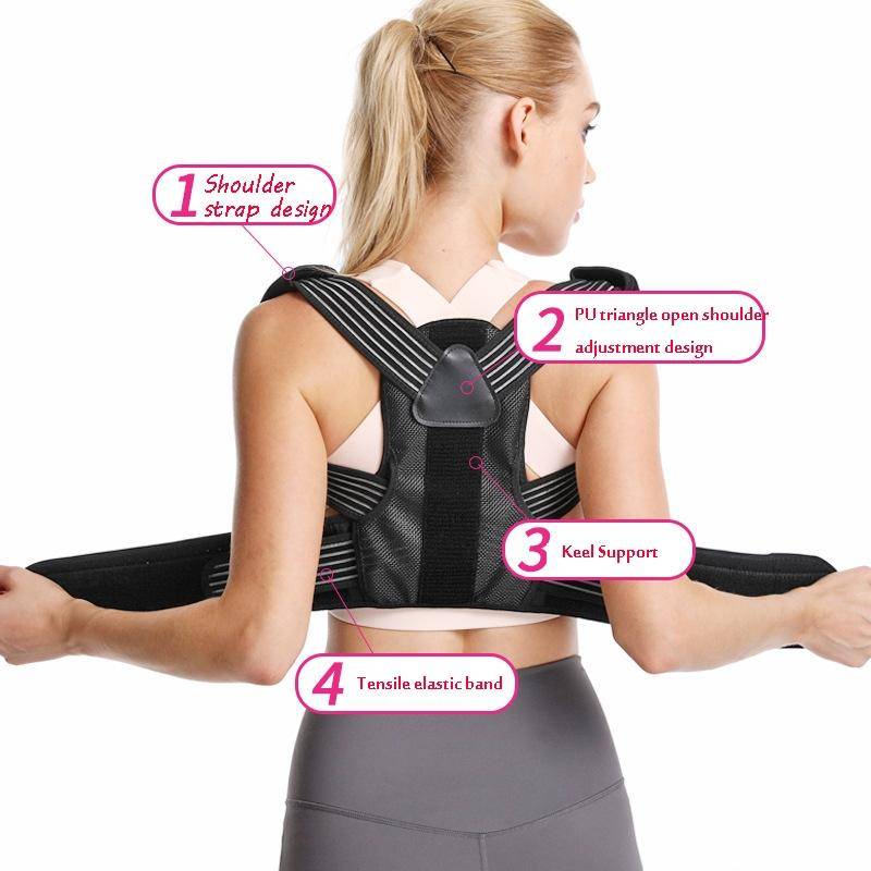 Unisex Dual Compression Back Support Correction Belt Hunchback Corrector, Specification: Free Siz...