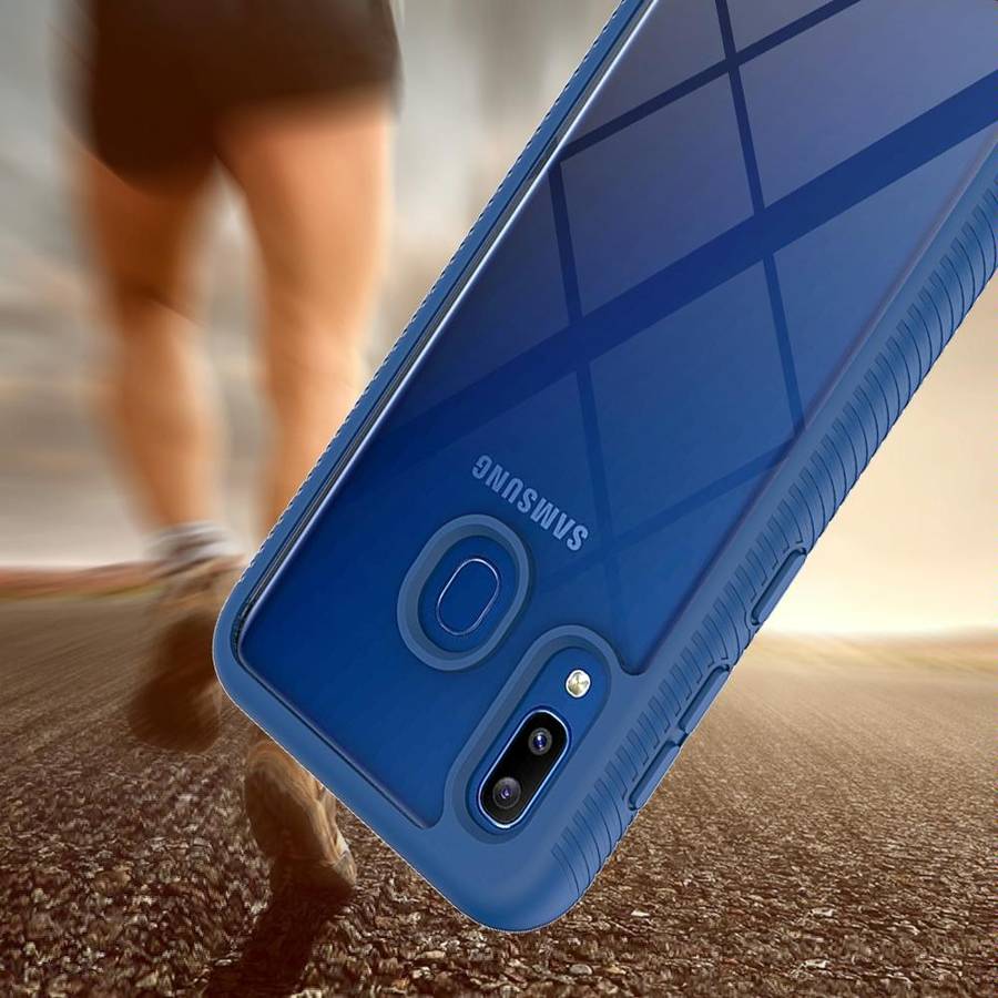 For Samsung Galaxy A20 / A30 Starry Sky Solid Color Series Shockproof PC + TPU Protective Case(Bl...