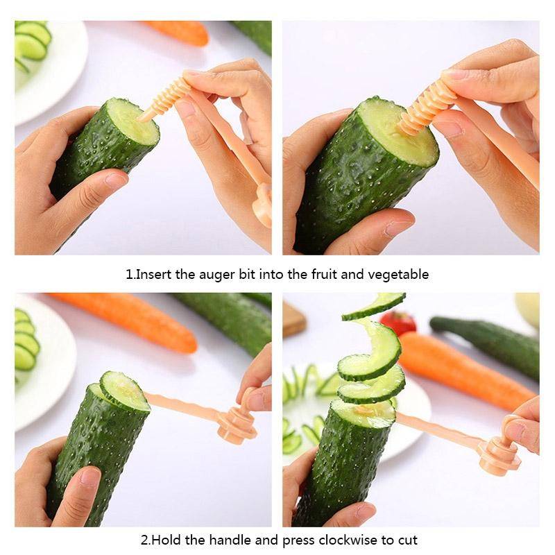 Carrot Spiral Slicer Vegetable Potato Cutter(Blue)