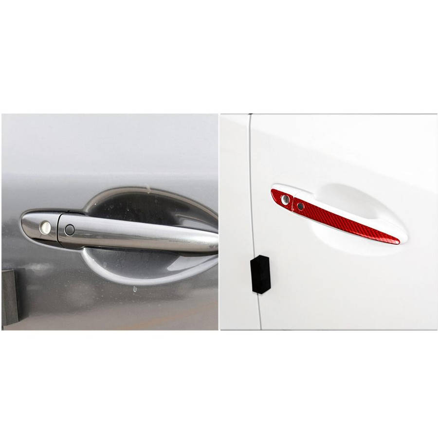 Car Carbon Fiber with Hole Outside Door Handle Decorative Sticker for Mazda CX-5 2017-2018, Right...