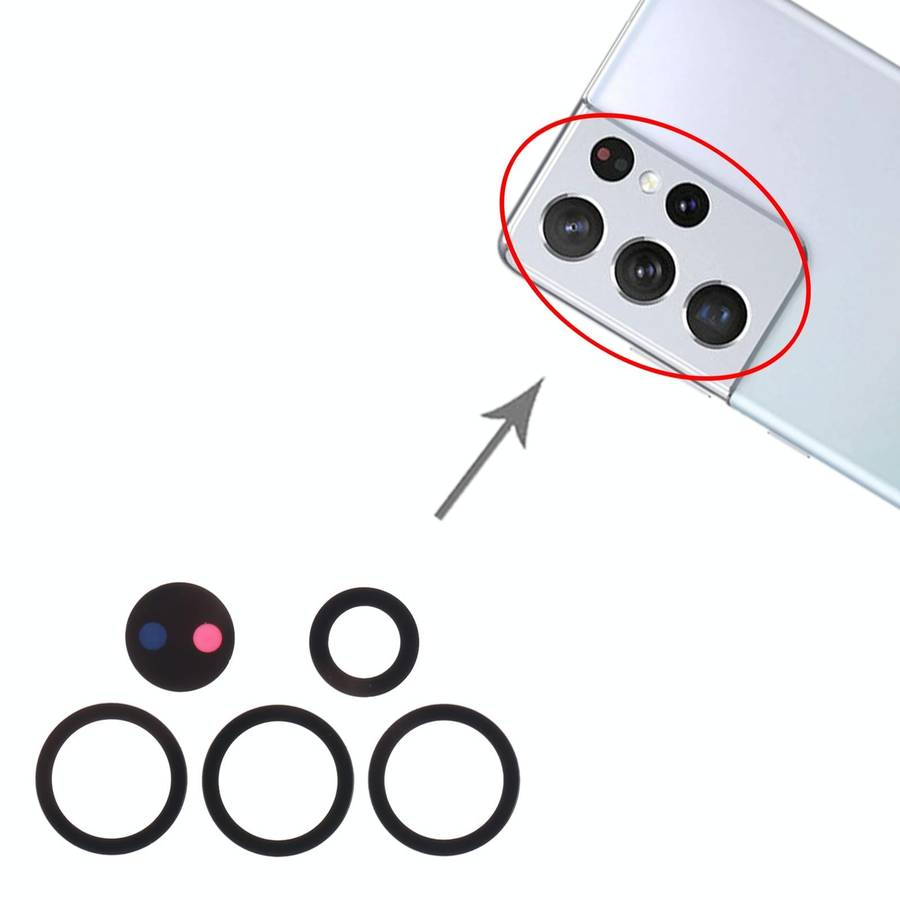 For Samsung Galaxy S21 Ultra 5G SM-G998B 10set Back Camera Lens