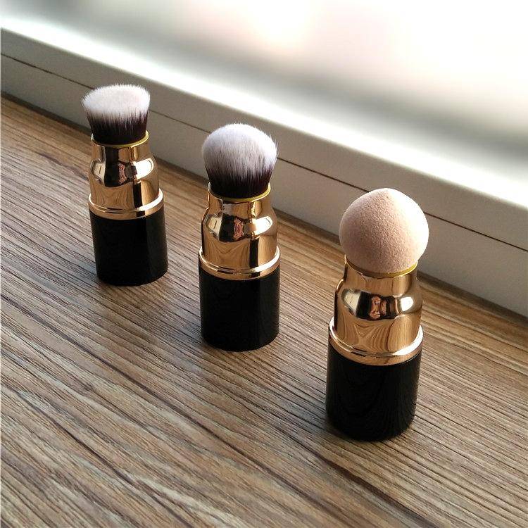 Three-In-One Makeup Brush Stitching Combination Makeup Brush Foundation Brush Loose Powder Brush ...