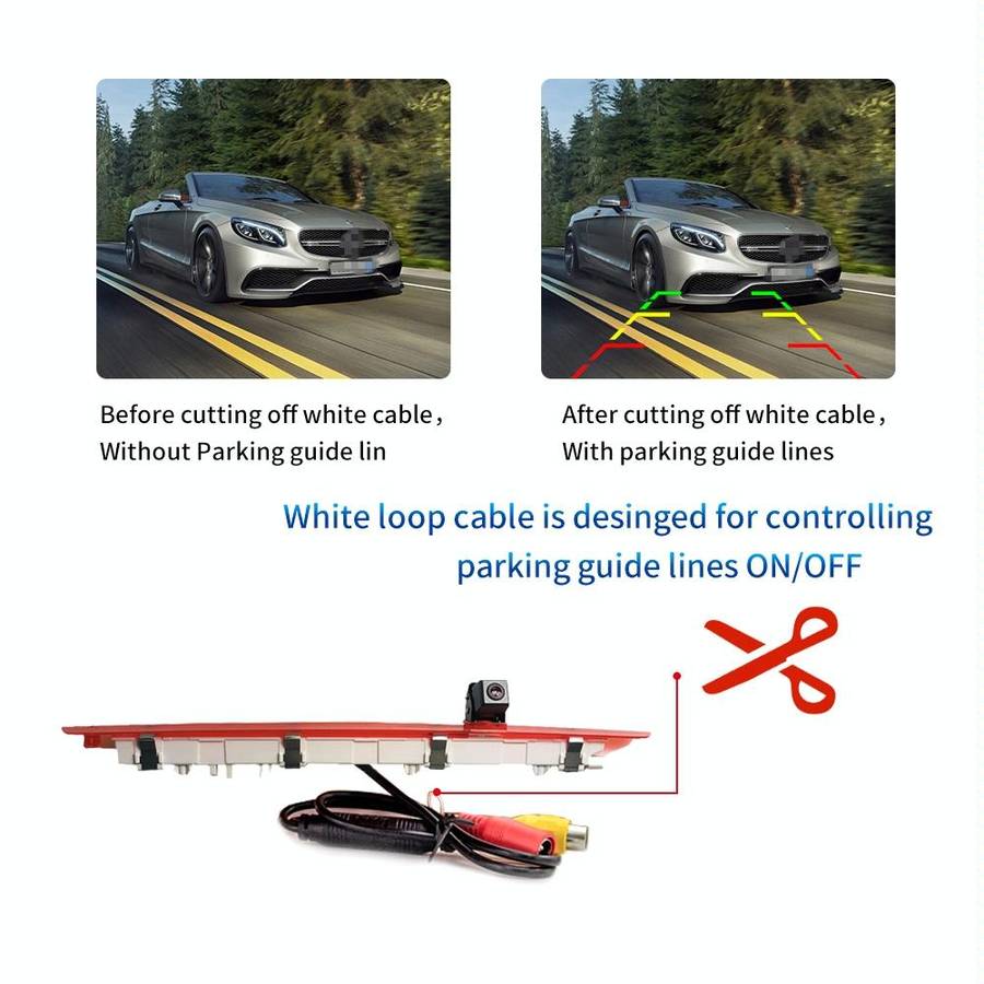 PZ468 Car Waterproof 170 Degree Brake Light View Camera + 7 inch Rearview Monitor for Mercedes-Be...