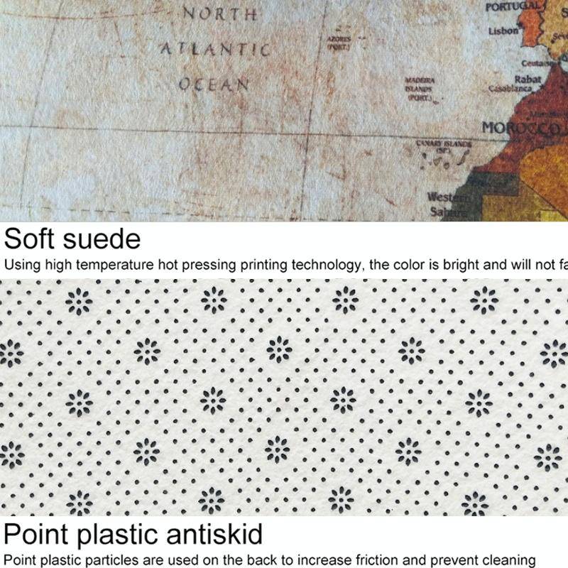 World Map Carpets Rug Bedroom Kids Baby Play Crawling Mat Memory Foam Area Rugs Carpet, Size:40x6...
