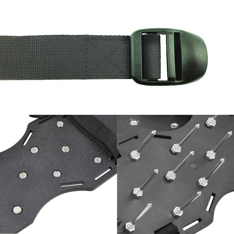 Garden Lawn Garden Tools Grass Ripper Spiked Shoes with 4 Plastic Buckles (Black)