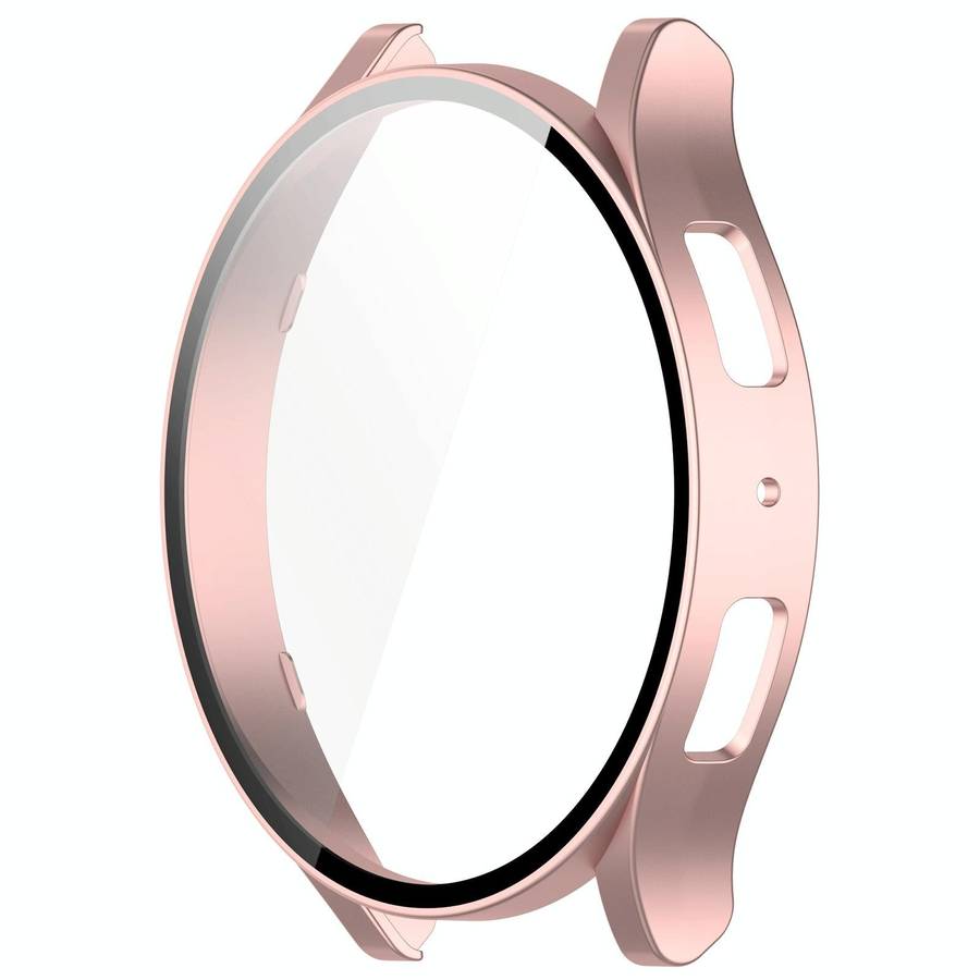 For Samsung Galaxy Watch6 40mm PC + Tempered Film Integrated Watch Protective Case(Rose Gold)