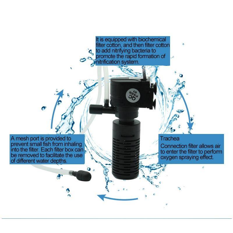 HX-200L 3W 300L/H Multi-function Mini Submersible Aquarium Water Pump Circulation Pump Fish Tank ...