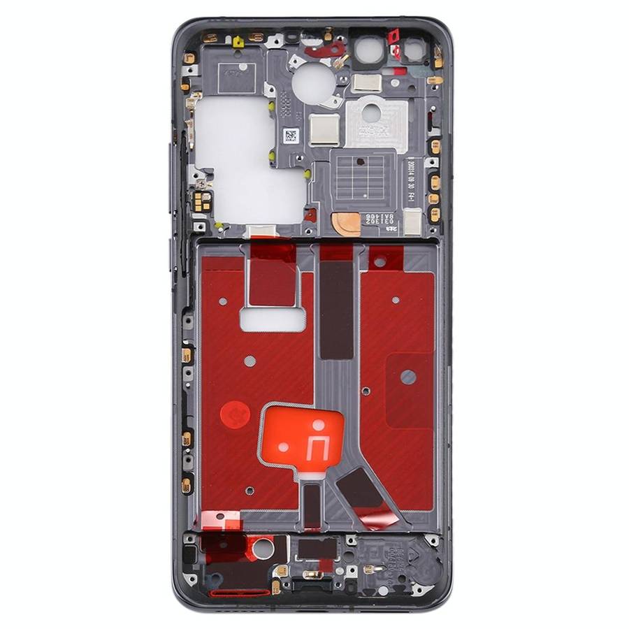 Original Middle Frame Bezel Plate with Side Keys for Huawei P40 Pro(Black)