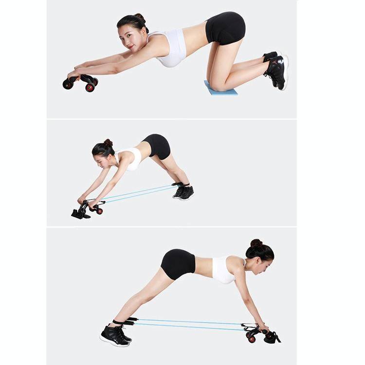 Three Wheels Abdominal Roller Round Home Office Outdoor Mute Fitness Equipment Sports for Man / W...