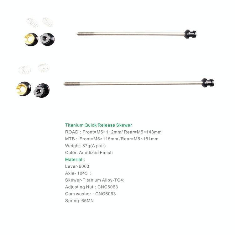 BIKERSAY Bicycle Skewers Quick Release Titanium Axle QR Wheel Hub Skewer For Road Bicycle, Model:...