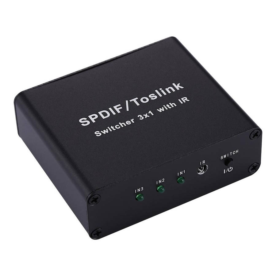 NK-3X1 Full HD SPDIF / Toslink Digital Optical Audio 3 x 1 Switcher Extender with IR Remote Contr...