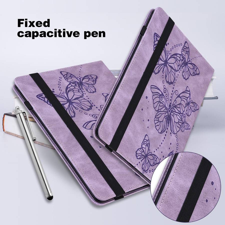 For Huawei MediaPad T5 10 inch Embossed Butterfly Pattern Horizontal Flip Leather Tablet Case(Pur...