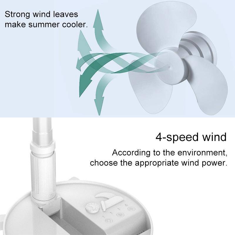 Humidifying and Moisturizing Spray Fan USB Charging Desktop Portable Folding Fan (White)