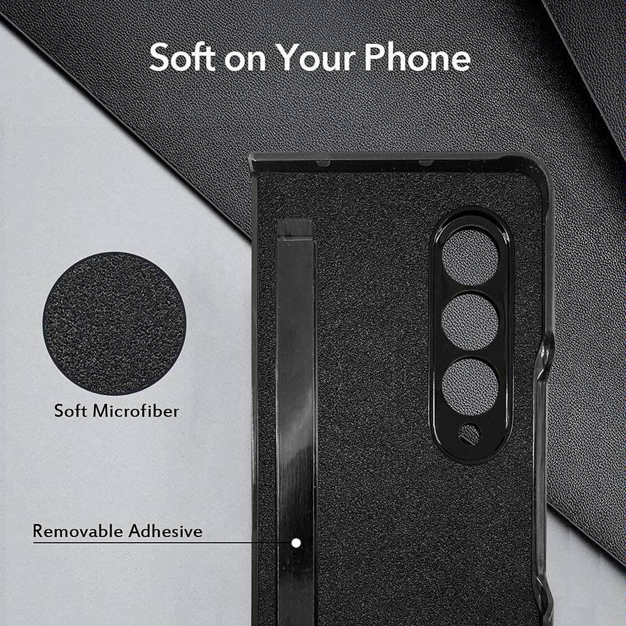 For Samsung Galaxy Z Fold4 Litchi Texture Soft Micorofiber Folding Phone Case(Brown)