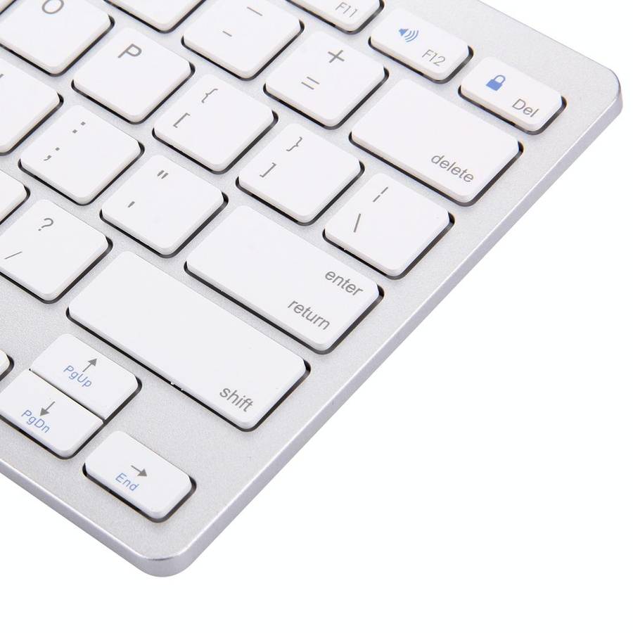 BK-3001 Bluetooth Wireless 78 Keys Ultrathin Keyboard for Windows / iPad / iPhone(Silver)