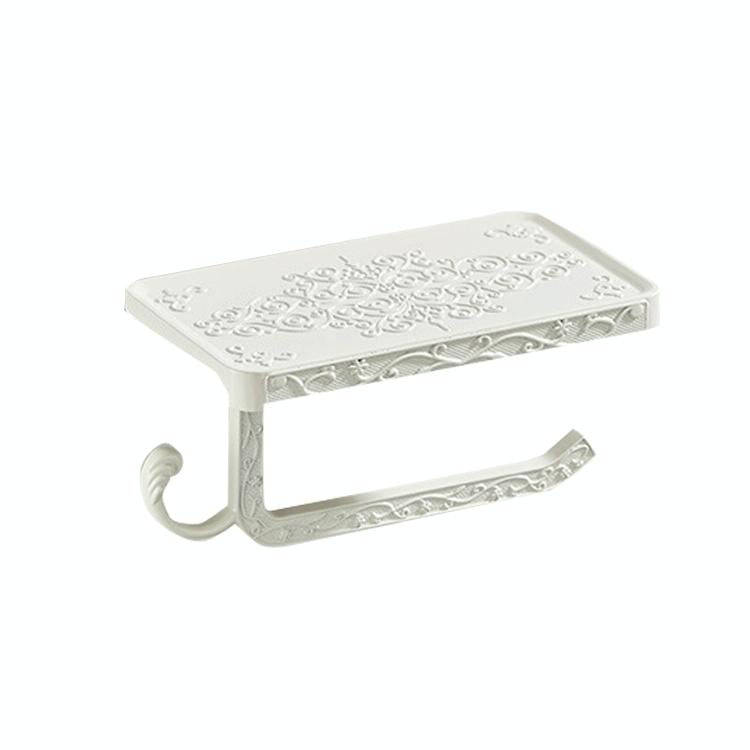 Punch-Free Space Aluminum Kitchen And Toilet Tissue Holder Mobile Phone Rack Roll Paper Holder, C...