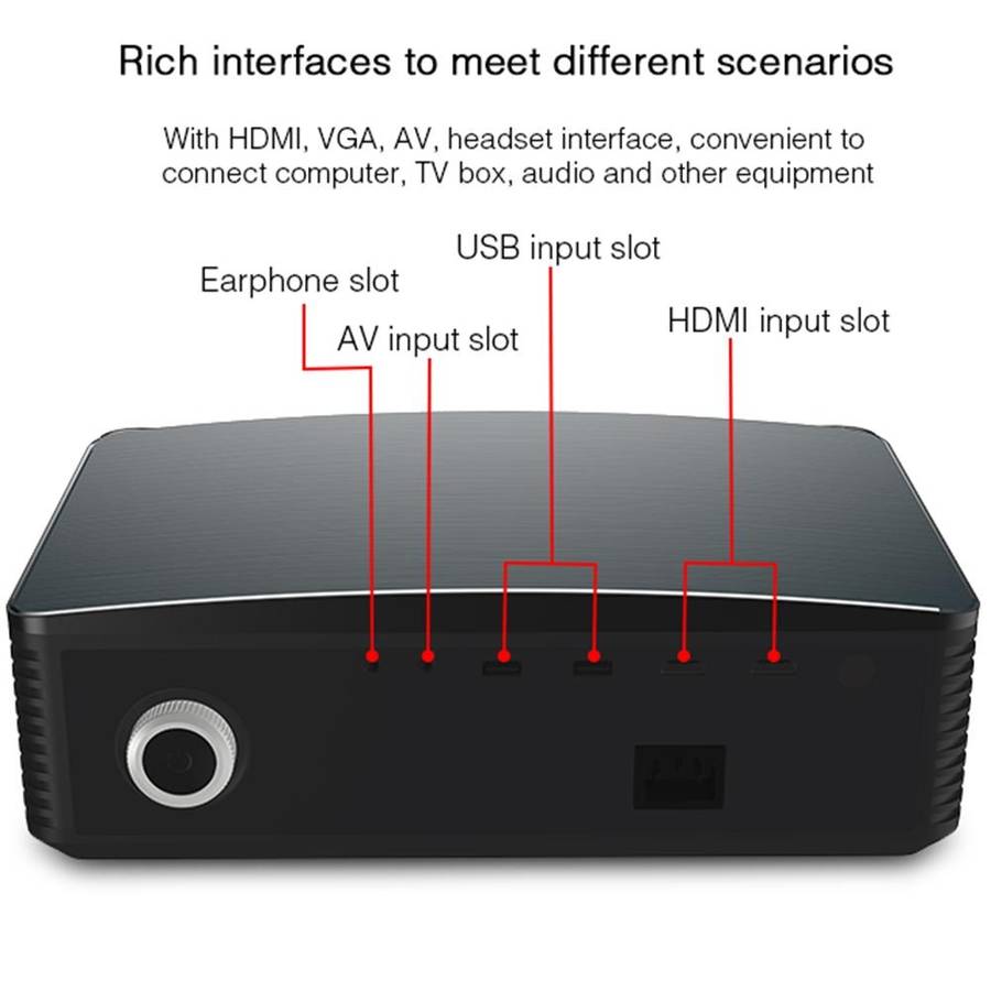 YG670 1920x1080 3000 Lumens Portable Home Theater LED HD Digital Projector, Android Version(Black)