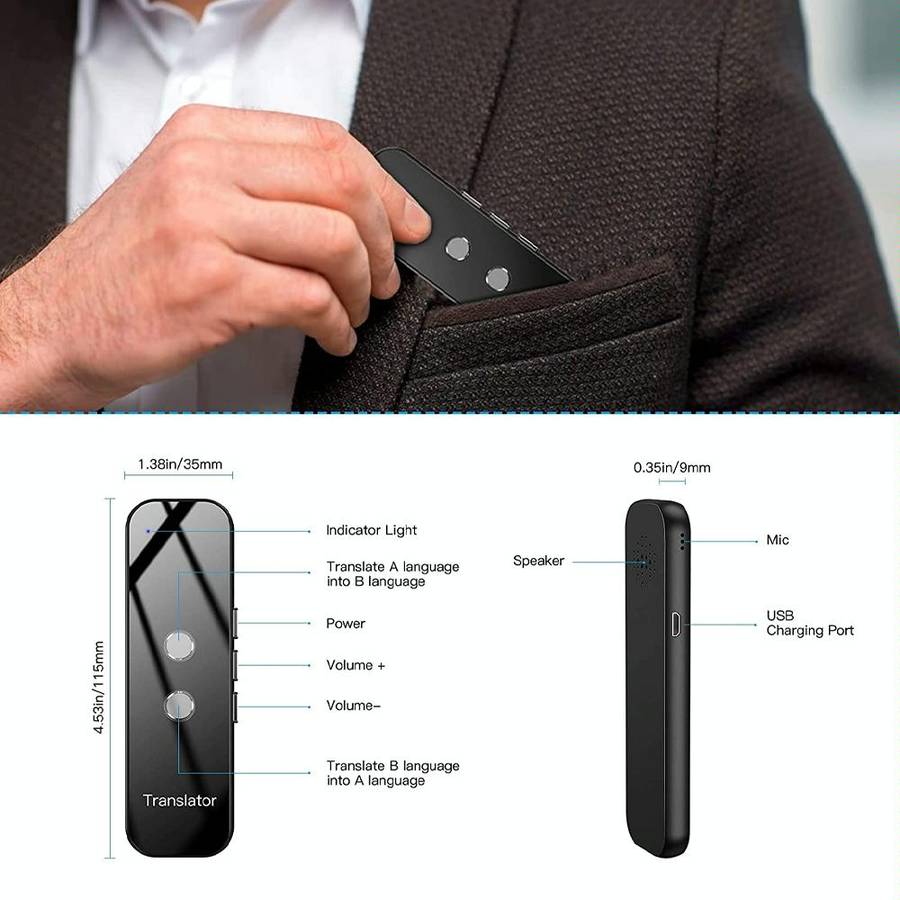 G6 Portable Instant Real Time Voice Translator Multi Language Voice Personal Travel Assistant Tra...