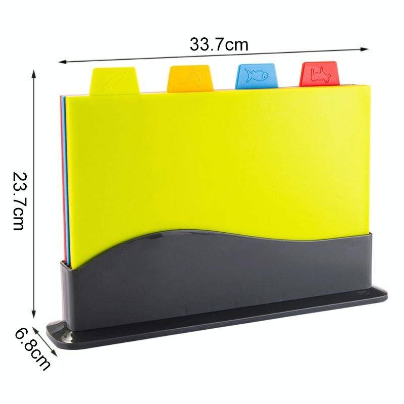 4 in 1 Classified Cutting Board Multifunctional Household Plastic Fruit Cutting Board Set, Style:...