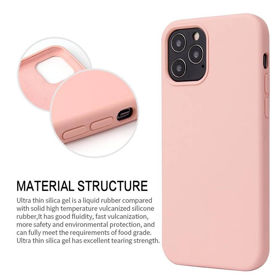 For iPhone 12 / 12 Pro Solid Color Liquid Silicone Shockproof Protective Case(Sand Pink)