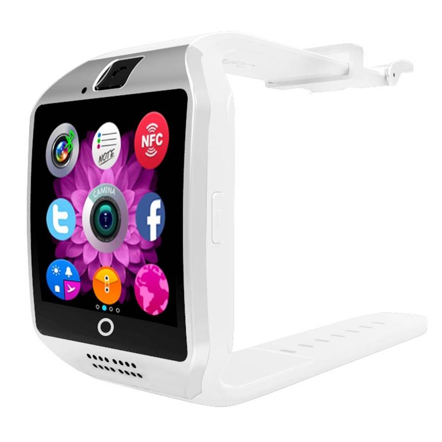 Q18 1.54 inch TFT Screen MTK6260A 360MHz Bluetooth 3.0 Smart Watch Phone, 128M + 64M Memory(White)