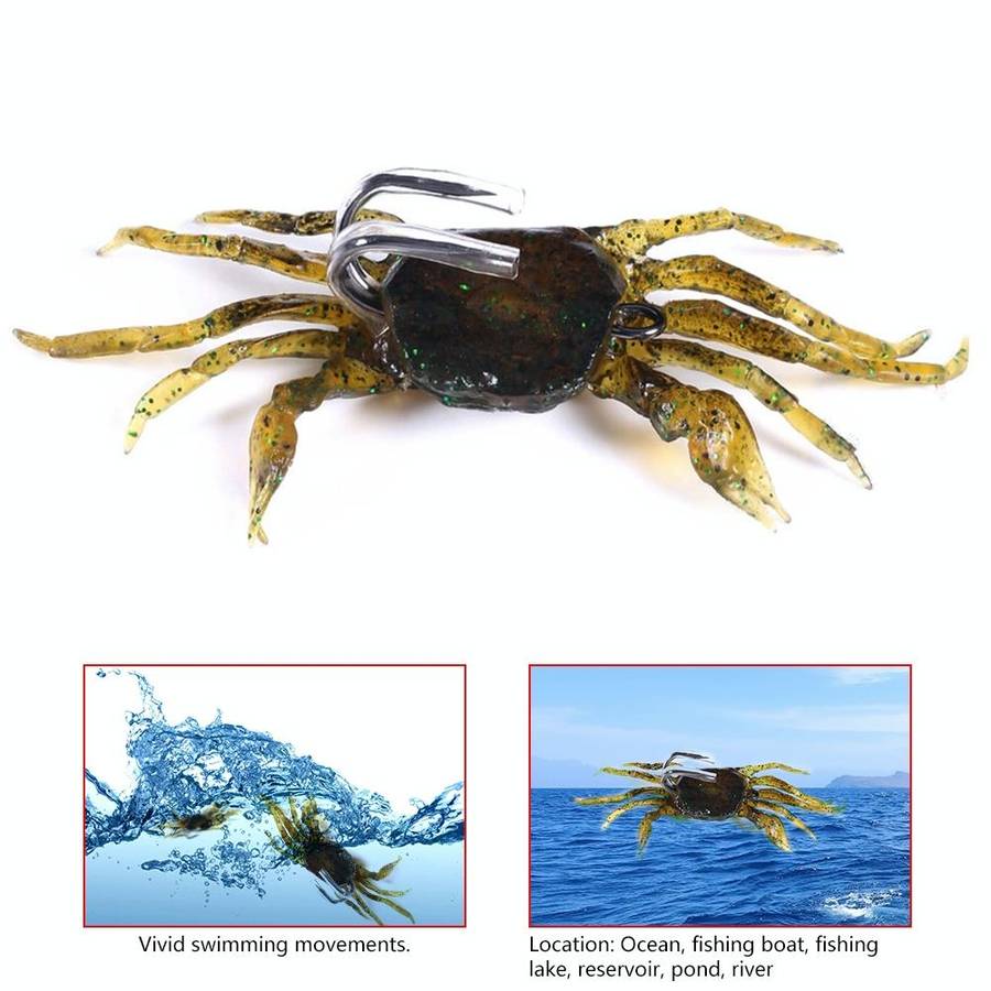 3 PCS HENGJIA SO068 Submerged Crab Hook Anti-hanging Bottom Ice Fishing Bait, Color: 10cm 30g Orange