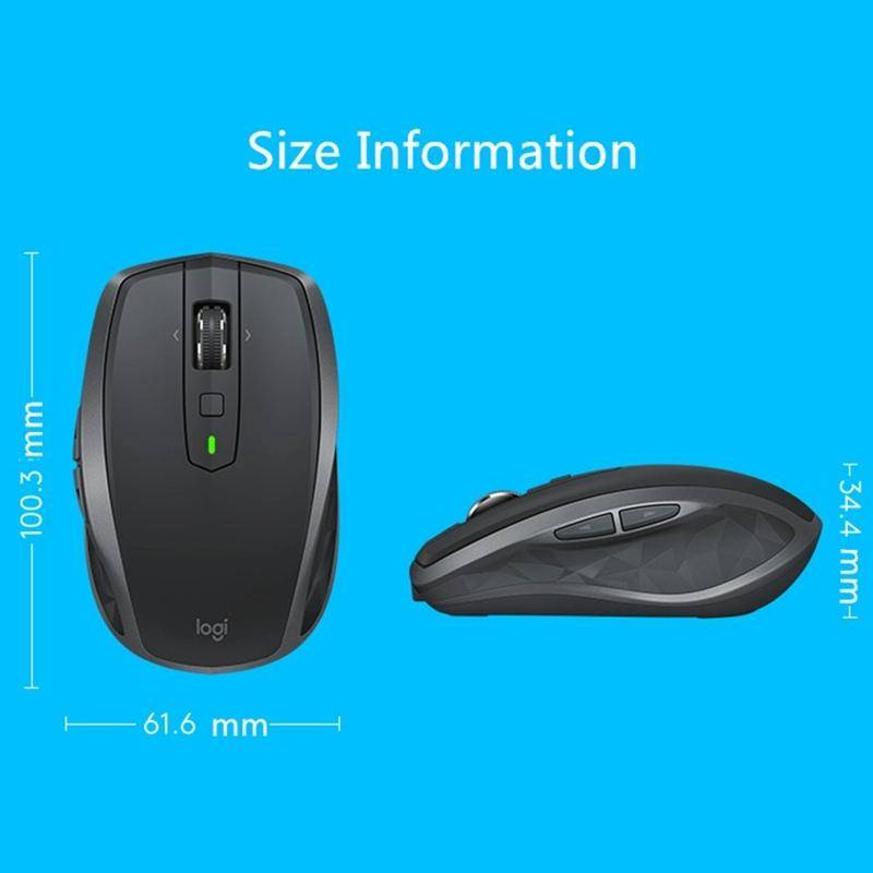 Logitech MX Anywhere 2S 4000DPI Bluetooth + Unifying Dual-mode Rechargeable Symmetrical Design Wi...