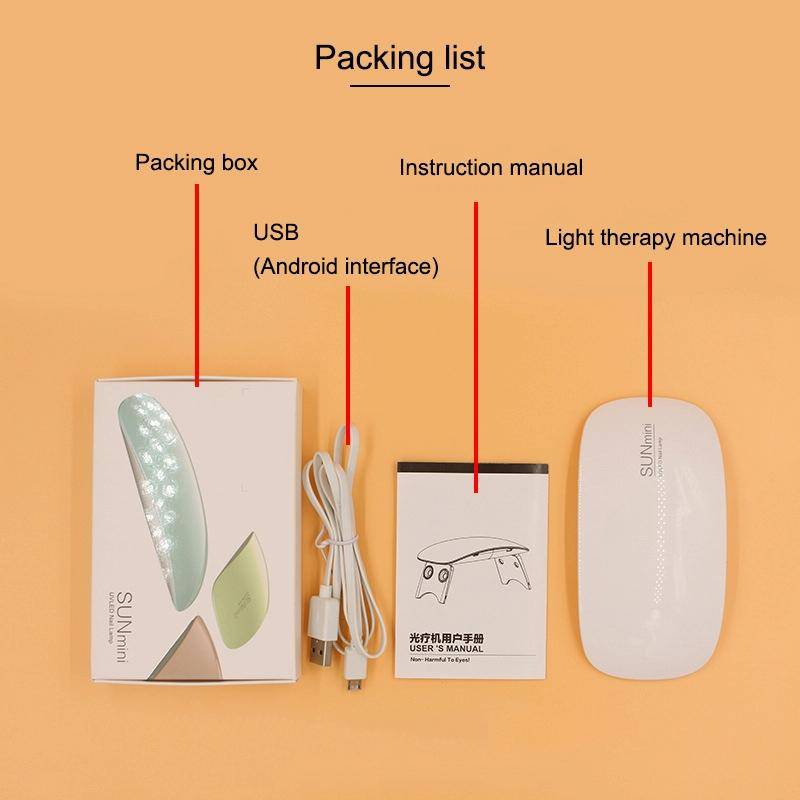 SUN mini 2 6W UV + LED USB Nail Lamp Fingernail Gel Curing Dryer(White)